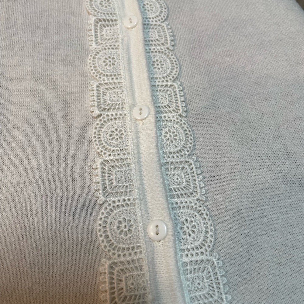 LOFT Cream Embroidered Button-Up Blouse - Picture 2 of 4
